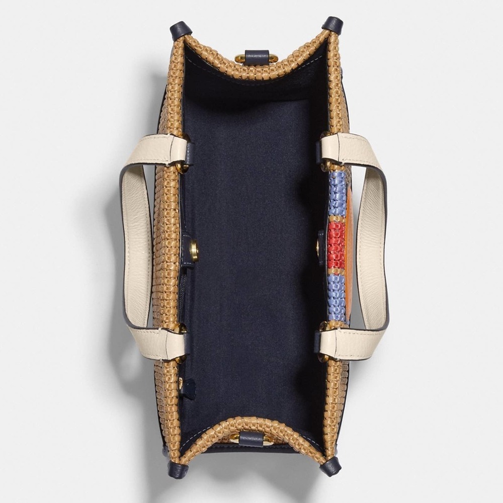 NWT💃Coach Dempsey Carryall with Coach Patch/ Straw and refined pebble leather - Picture 5 of 10